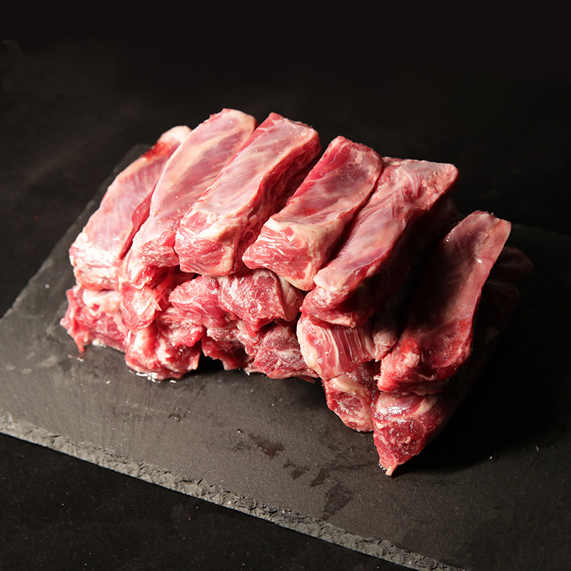 进口原切去骨牛肋条900g新鲜烧烤肉新鲜原味牛肉比牛腩好冷冻