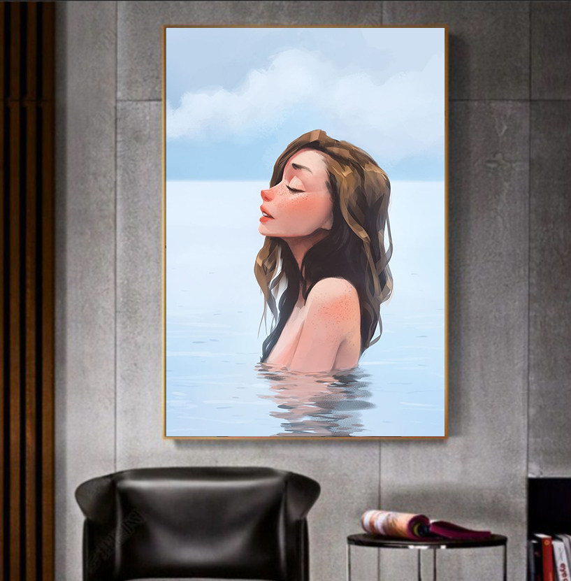 网红少女diy数字油画治愈简约现代生活写实手绘diy