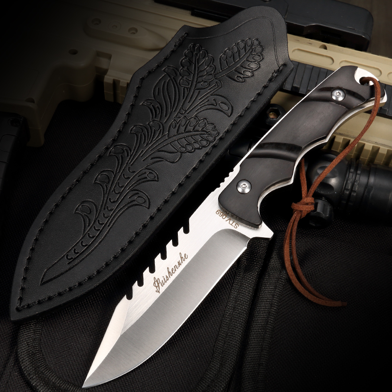 户外刀具野外生存荒野求生防身直刀便携战术野外小刀其他户外刀具