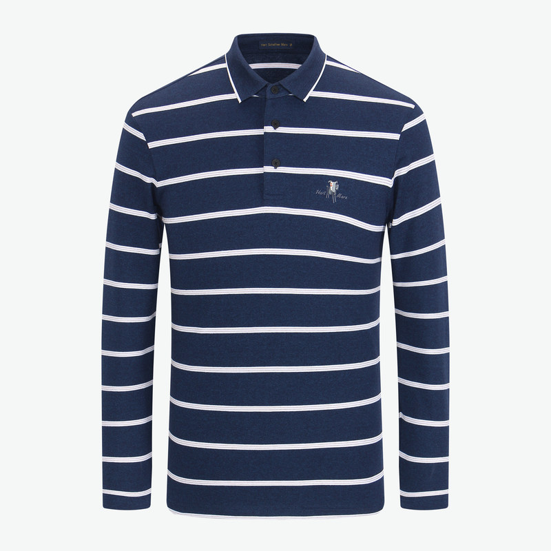 哈特马克斯hsm男士长袖商务休闲时尚通勤透气弹力t恤