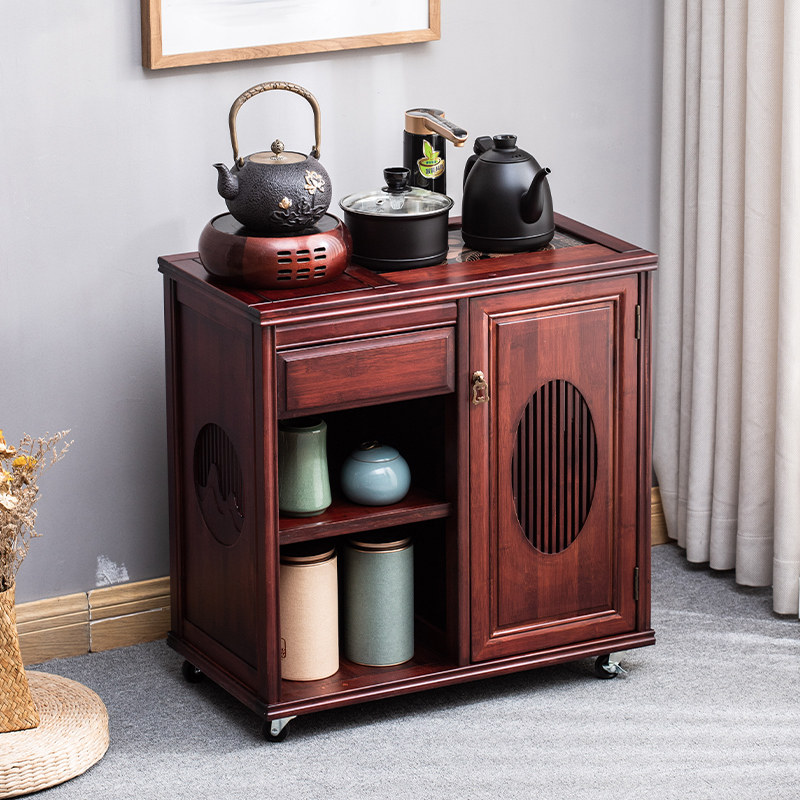移动茶水柜茶台烧水壶一体家用桌侧边柜小号茶柜新中式收纳茶具柜
