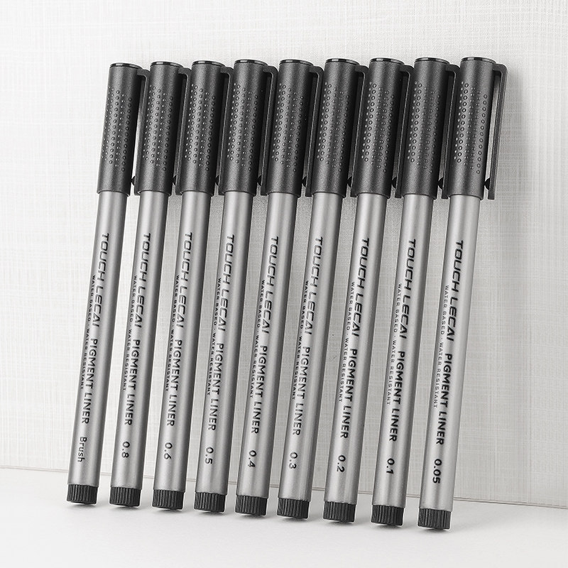 touch9支墨线记号笔记双线中性笔动漫画学生漫画针管笔