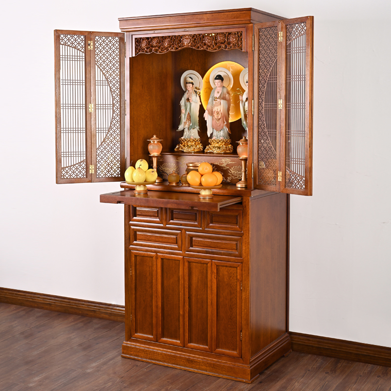 佛龛立柜带门供台家用供佛柜佛台观音台神龛神台财神柜佛像供奉台