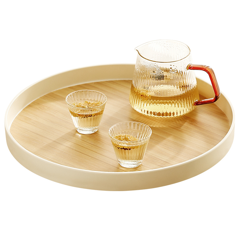 茶托托盘家用放茶杯水杯子茶盘长方形仿实木纹茶盘