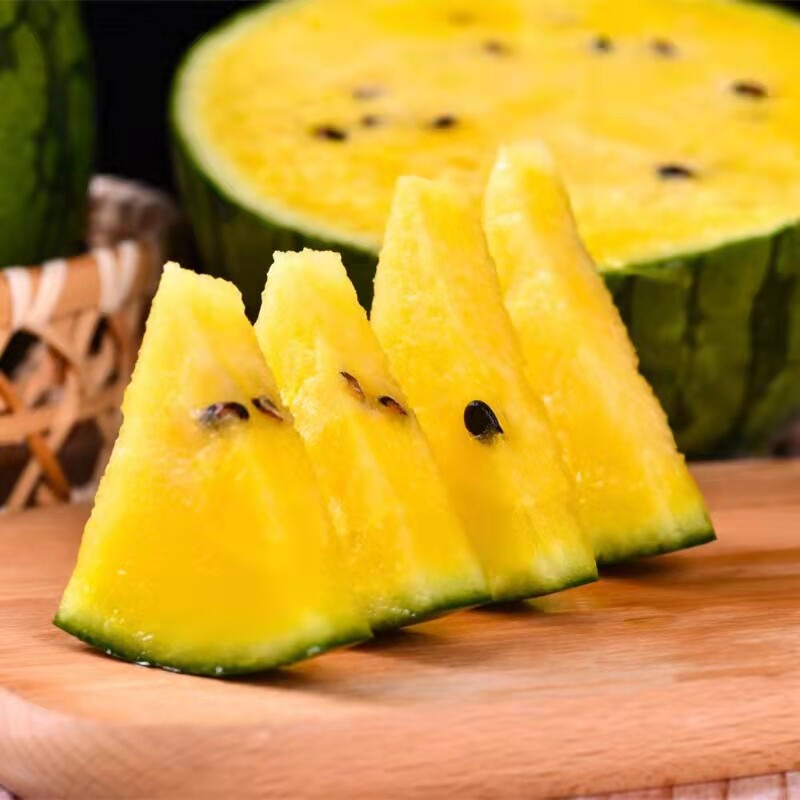 西瓜黄心当季水果新鲜黄肉仁风富硒麒麟特小西瓜