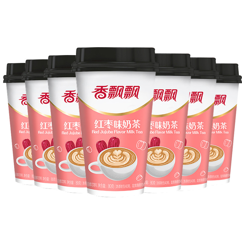 香飘飘奶茶红枣椰果12杯装奶茶早餐下午茶代餐杯装奶茶冲饮新品