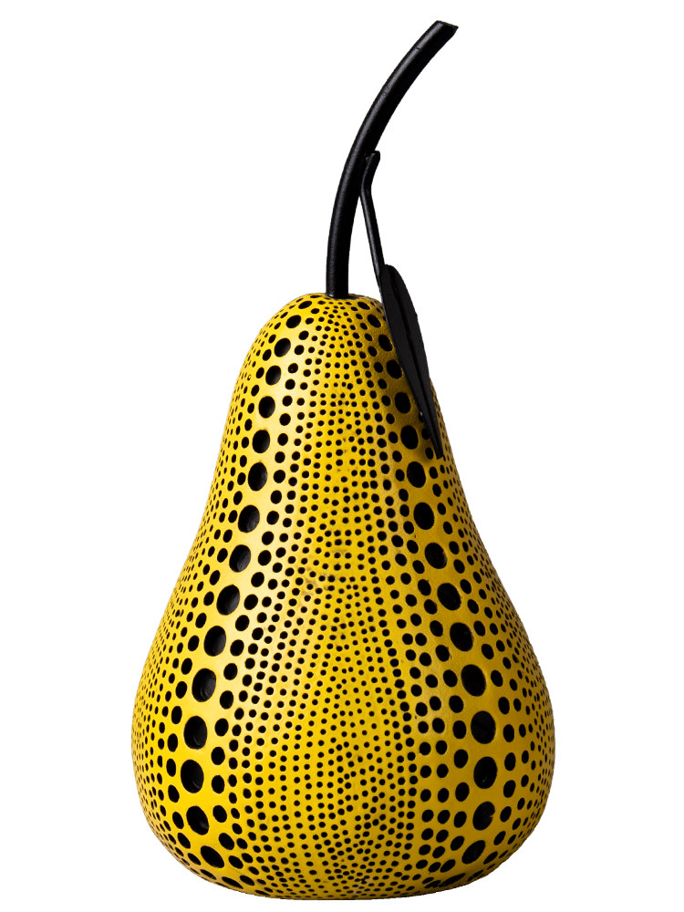 现代波点艺术水果摆件黑点黄面苹果梨子装饰品摆件