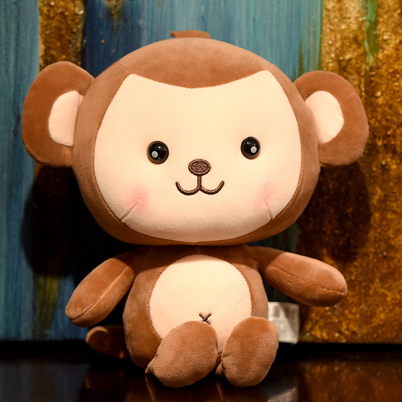 可爱猴子公仔女生女孩布娃娃生日礼物羽绒棉小号儿童玩偶毛绒玩具