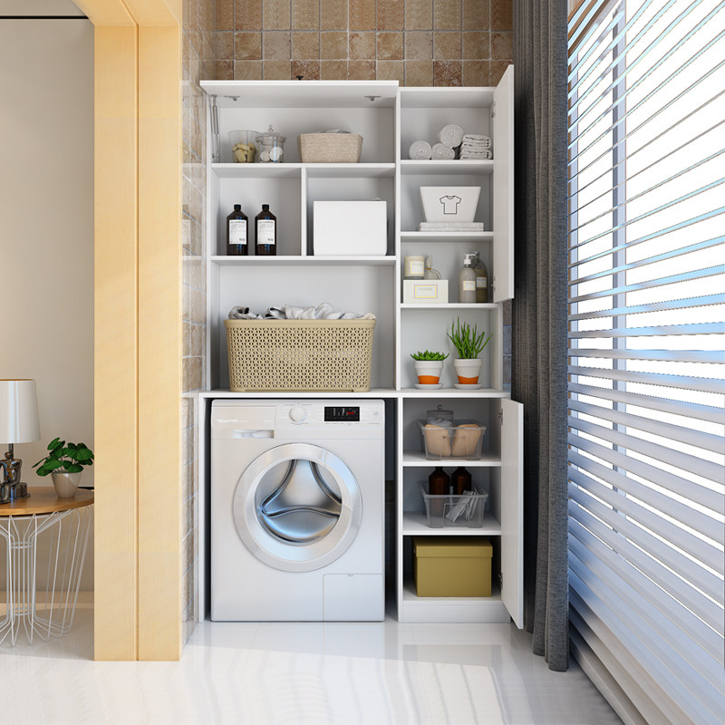 阳台洗衣机嵌入式一体储物柜小户户型设计现代简约鞋柜衣柜