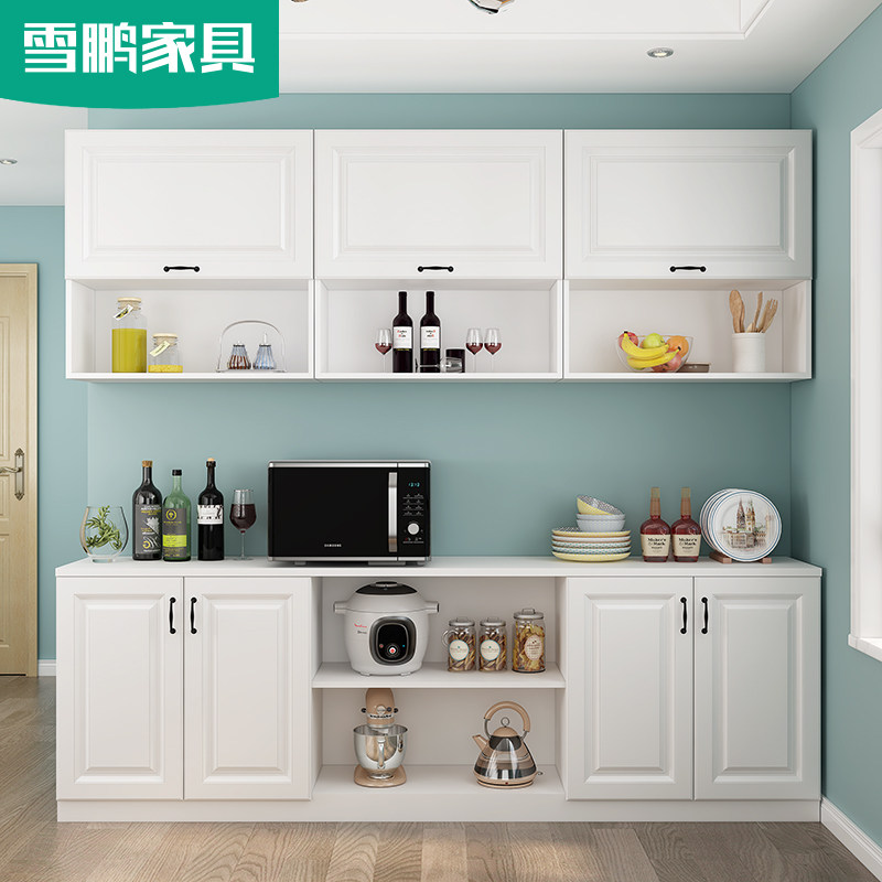 现代简欧餐厅卡座餐边柜组合多功能北欧桌边吊柜餐边柜