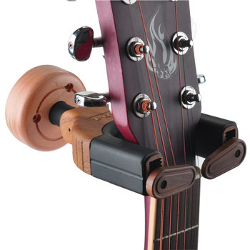 ລຸ່ມໄມ້ແຂງ locking ຕົນເອງ guitar hook removable hook water transfer wood grain gravity ອັດຕະໂນມັດ locking instrument hanger