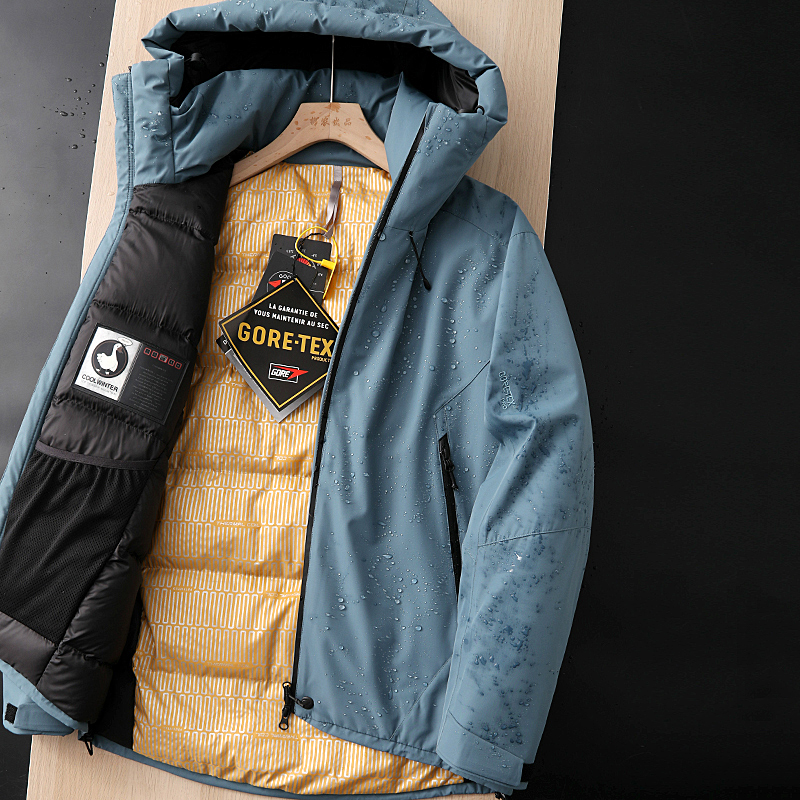 鸟家万元级！过年新衣！白鹅绒goretex户外防风防水机能羽绒服男