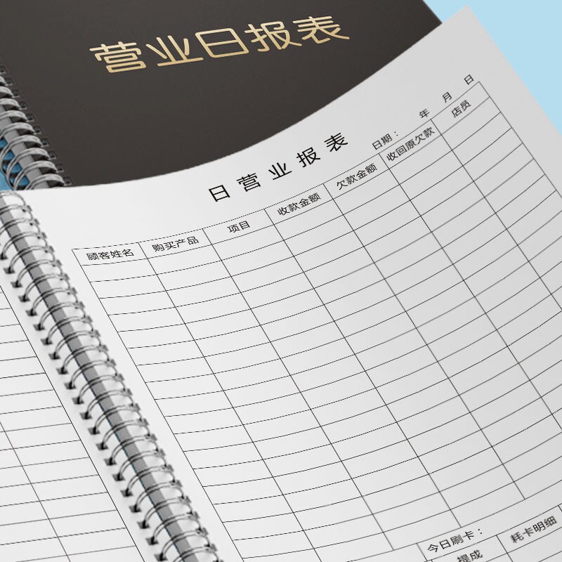 每日日报表营业额收支每天记账美容院实体店铺每月报表
