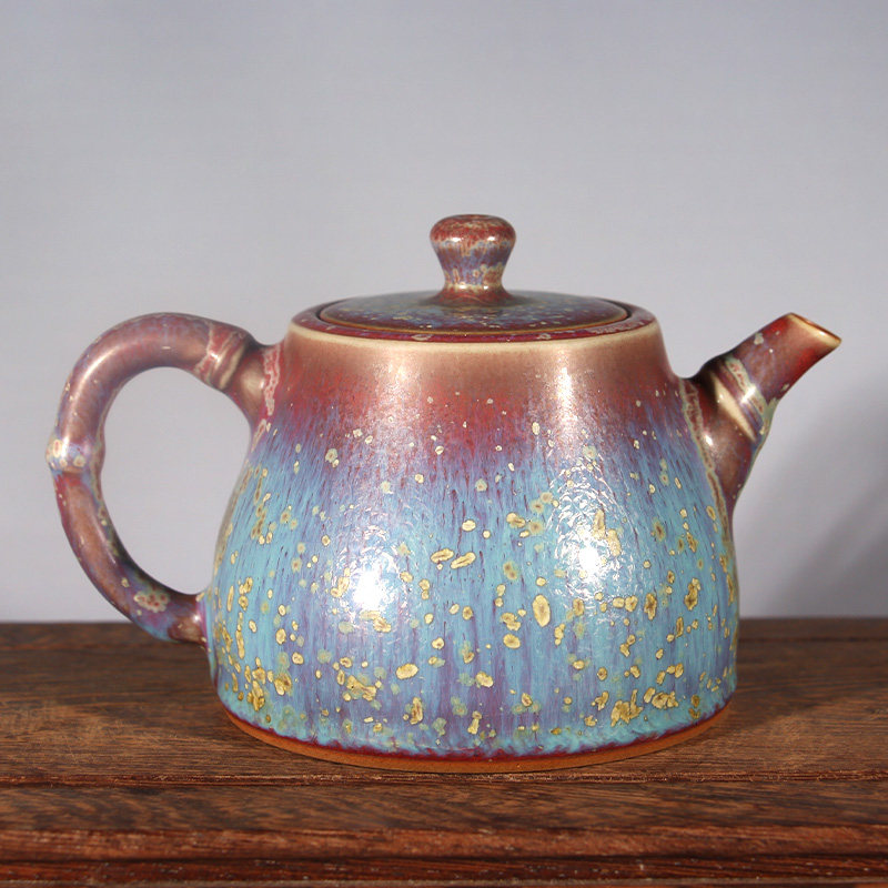 钧瓷晓飞泡茶高档竹韵炭烧手工茶壶任晓飞茶具茶壶