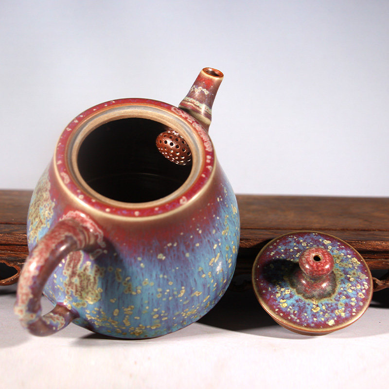 钧瓷晓飞泡茶高档竹韵炭烧手工茶壶任晓飞茶具茶壶