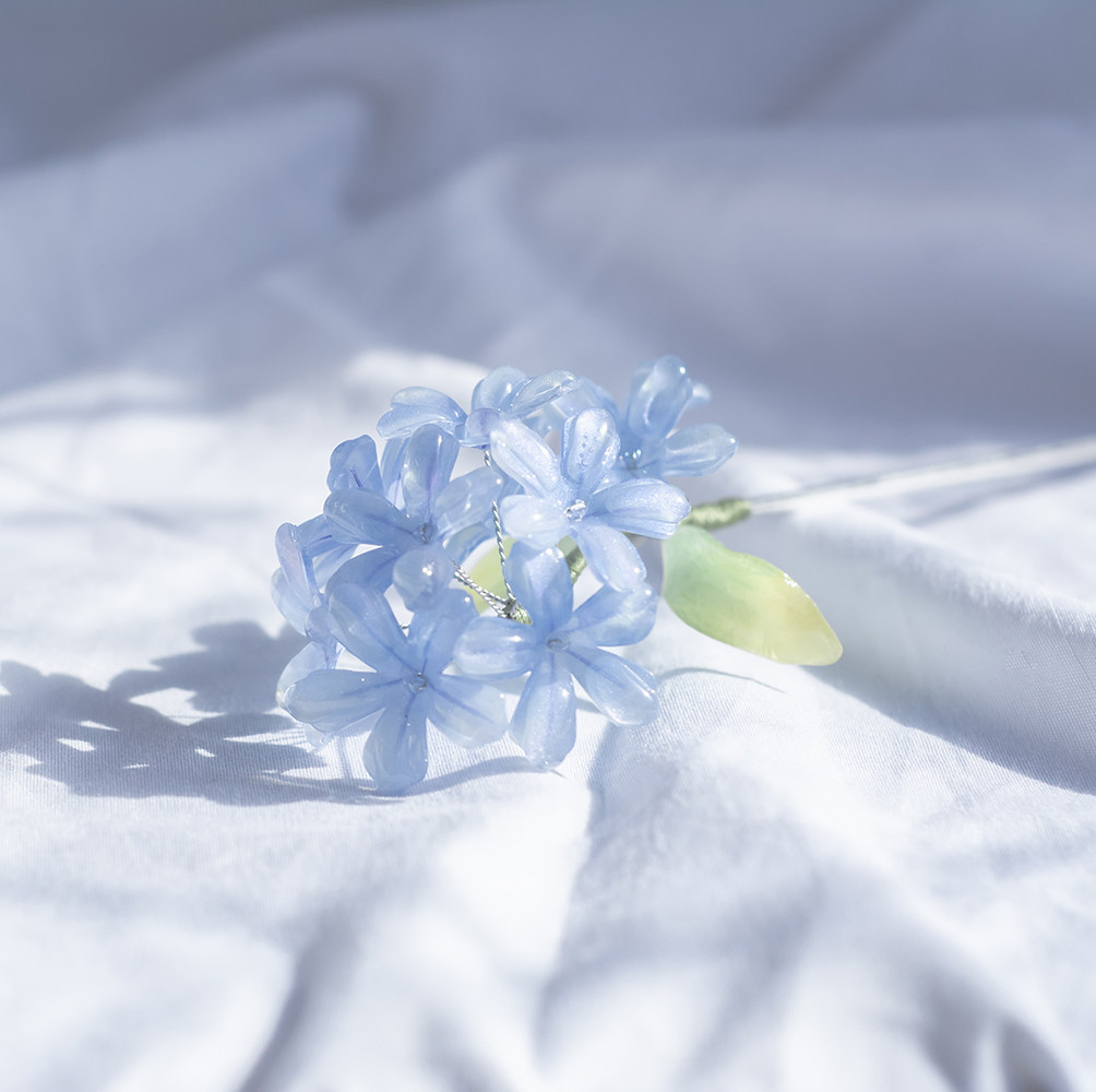 热蓝汉服古风发簪影叉切片发配饰记雪花缩步发饰