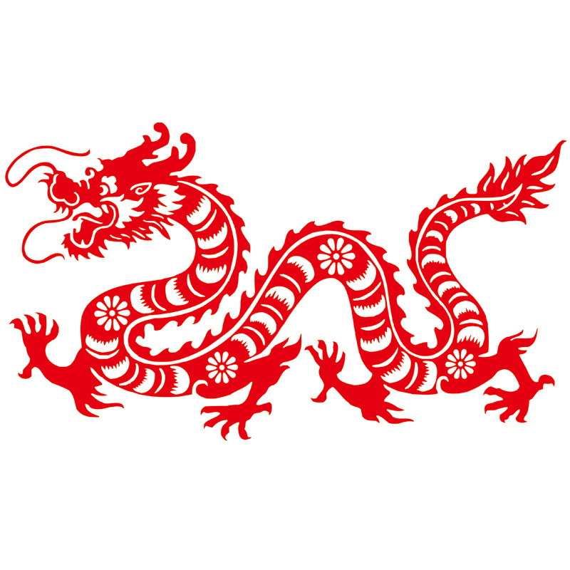中国龙自粘剪纸不干图胶墙贴龙图胶贴纸画龙龙贴瓷砖