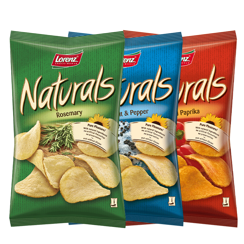 德国进口劳仑兹原切大薯片海盐味原味迷迭香多口味自选大包装薯片