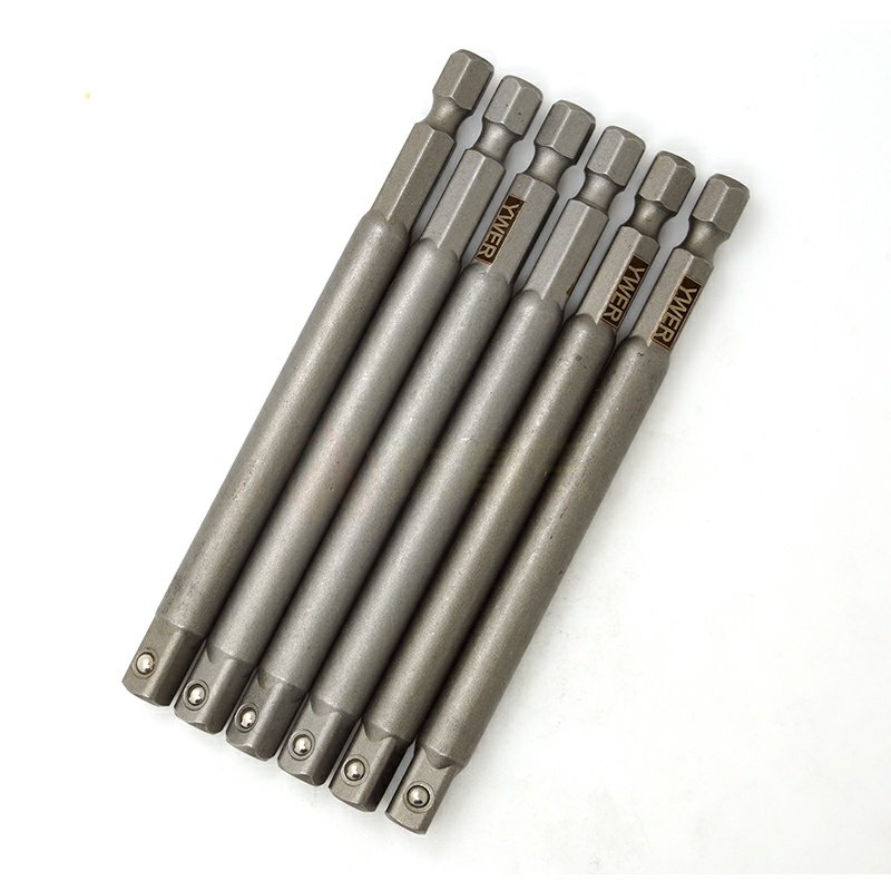 套筒六角柄转四方接杆加长电动扳手连接转换连接杆