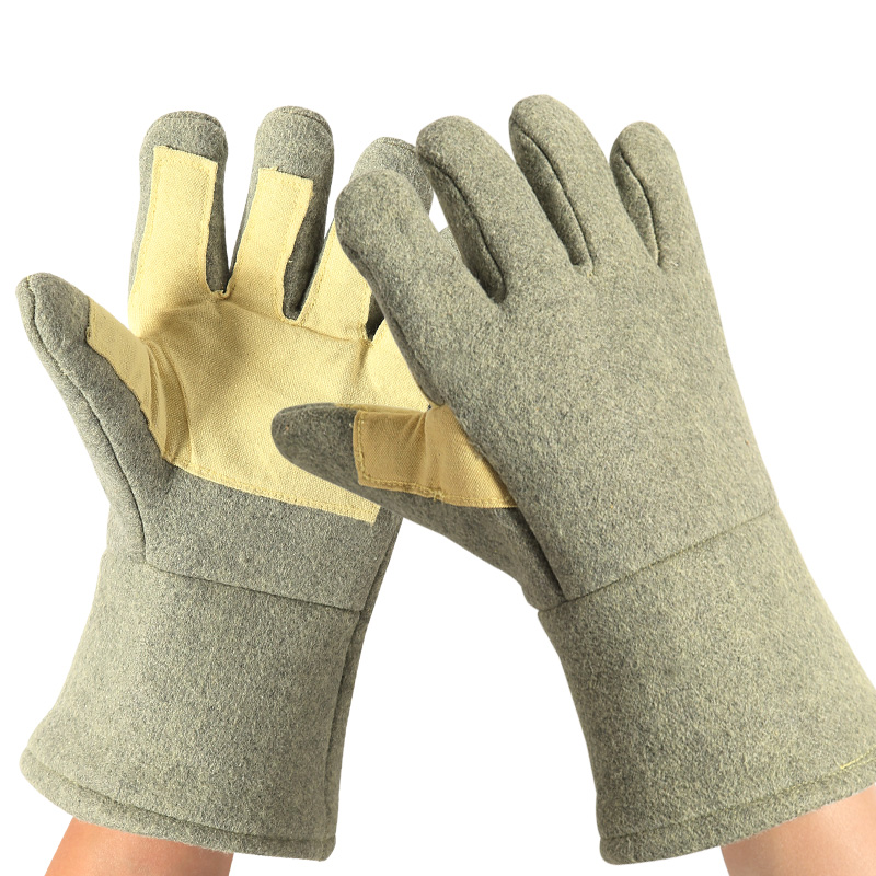 耐高温300度500度加厚铝箔工业防烫防高温隔热烘焙阻燃五指手套