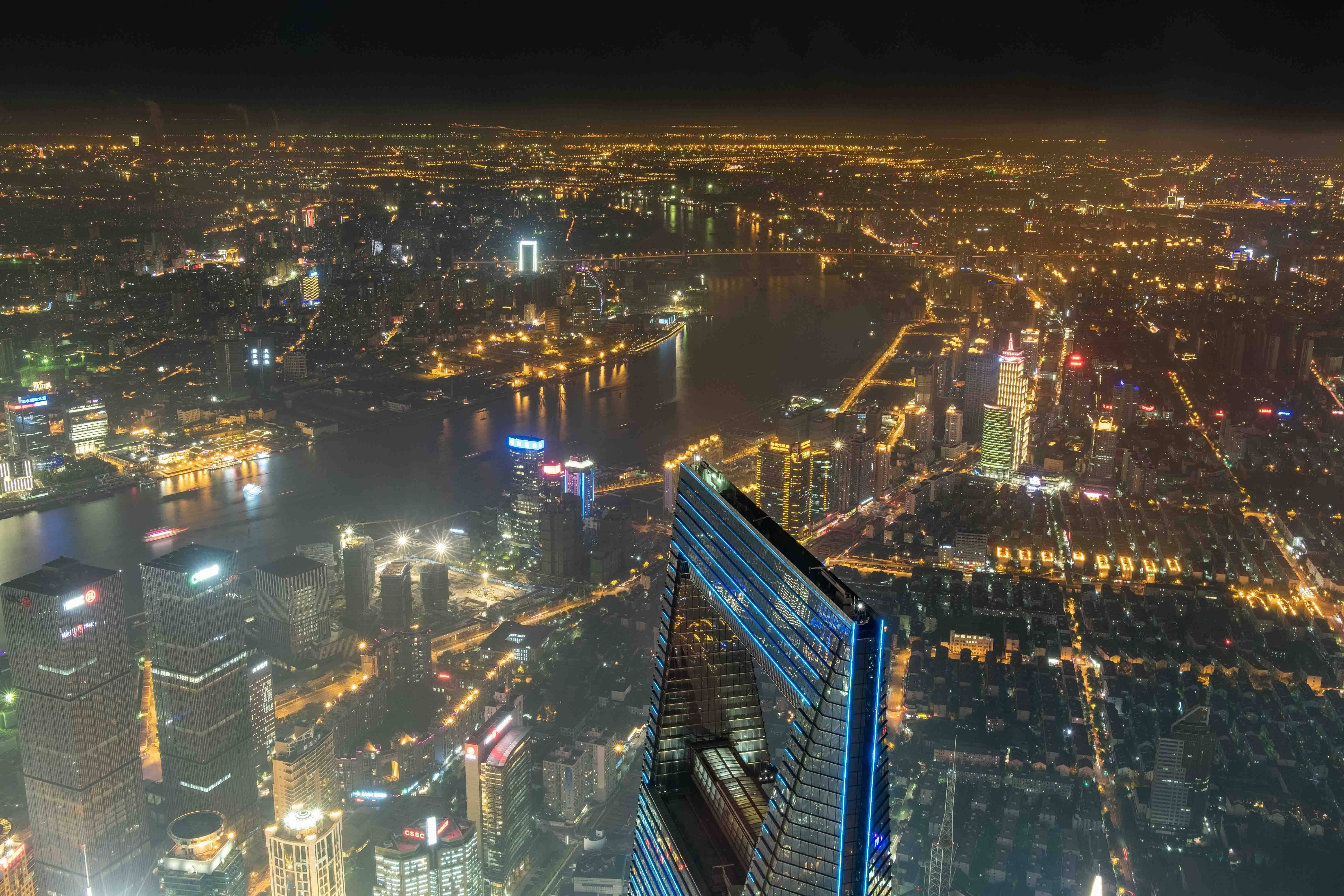 夜景素材上海raw原片练图高清原图风光城市设计素材