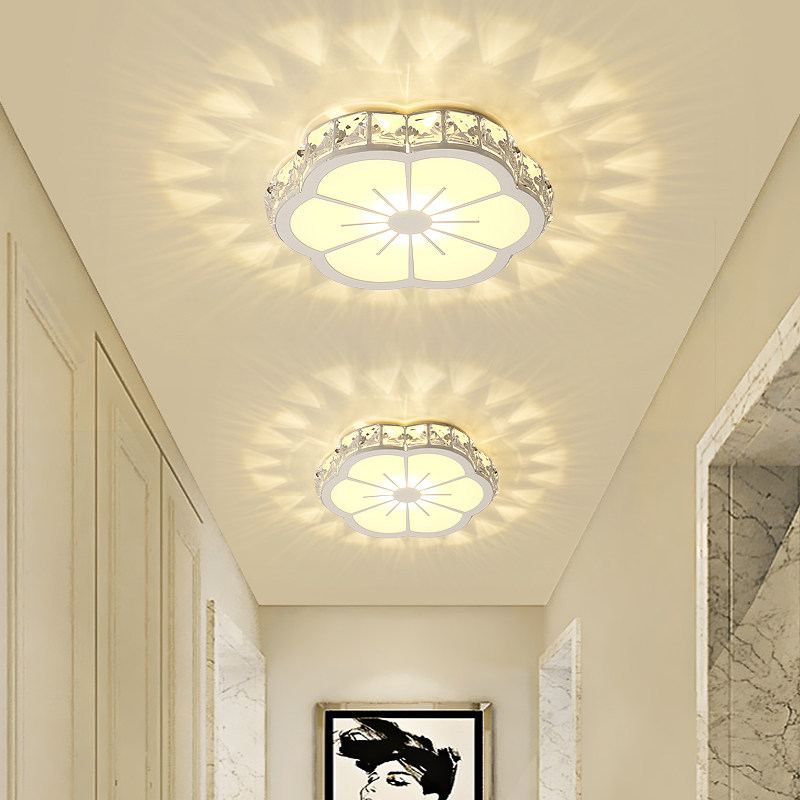 新款梅花形水晶led过道走廊灯玄关灯门厅入户射灯