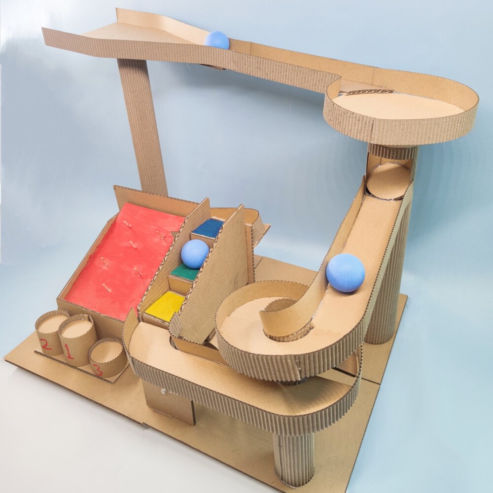 新款自制乒乓球过山车轨道diy手工材料大号幼儿手工创意粘贴类