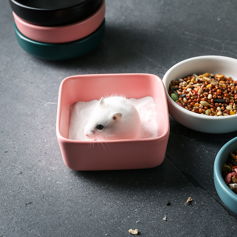 仓鼠陶瓷食盆刺猬豚鼠金丝熊兔子龙猫防翻饲料食盆