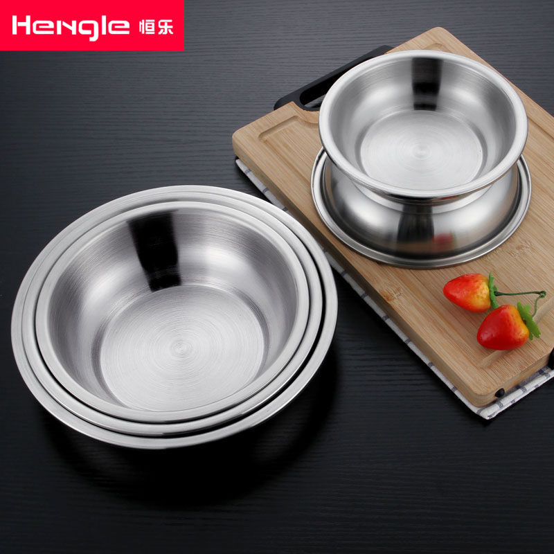 304不锈钢盘家用菜盘圆形大号盘子加厚加深菜碟铁盘小饭盘盛菜盘