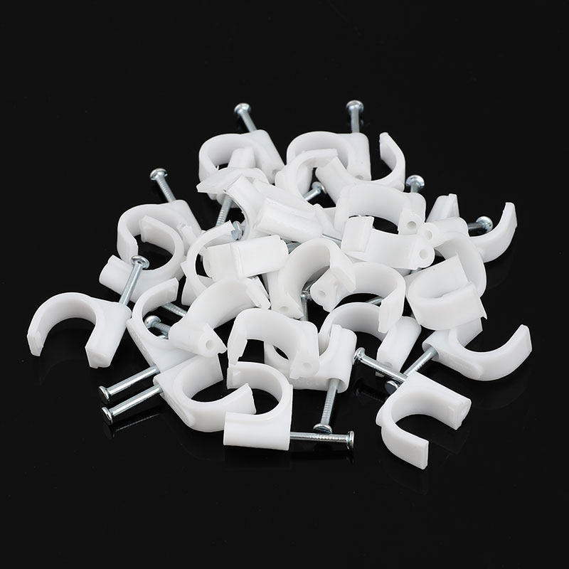 电线线卡卡扣理线器钢圆形固定卡子网线扣墙钉