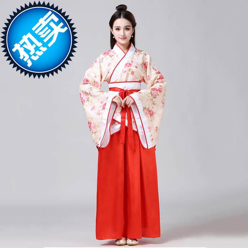 中国民族汉服演出演出服服装汉服女装风衣服国风民族服装