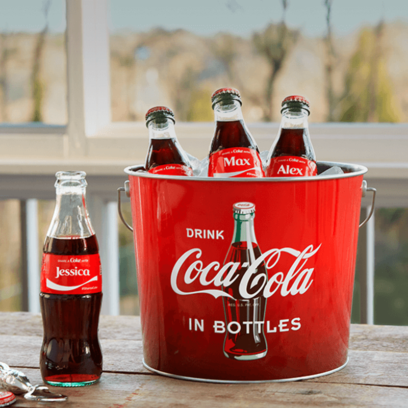 美国cocacola可口可乐复古派对铁皮手提冰桶酒吧冰桶