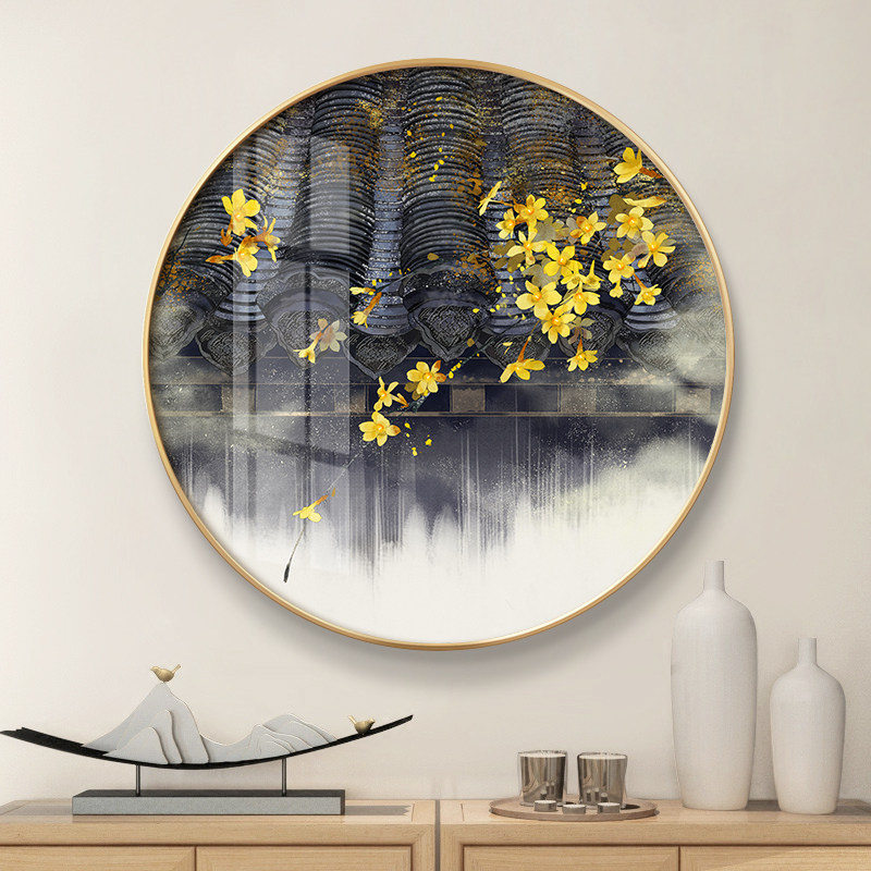 新中式素雅禅意挂画背景墙沙发三联壁画国风中国现代装饰画