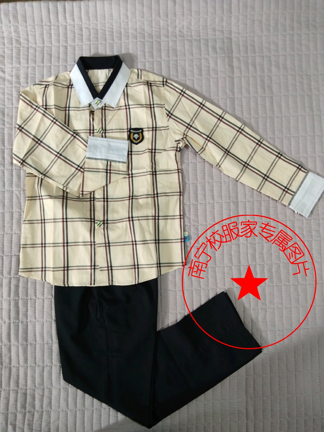 南宁市统一新版校服小学生秋季男装女装长袖格子学生校服