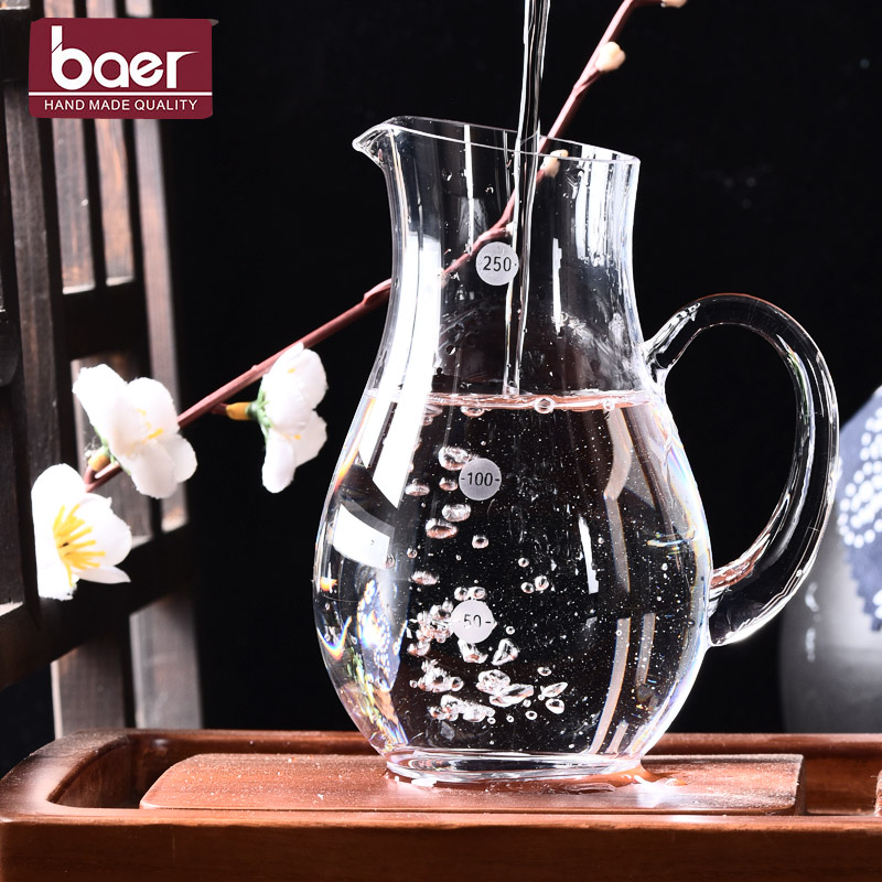 baer贝尔送白酒杯酒壶白酒容量刻度手工水晶醒酒器