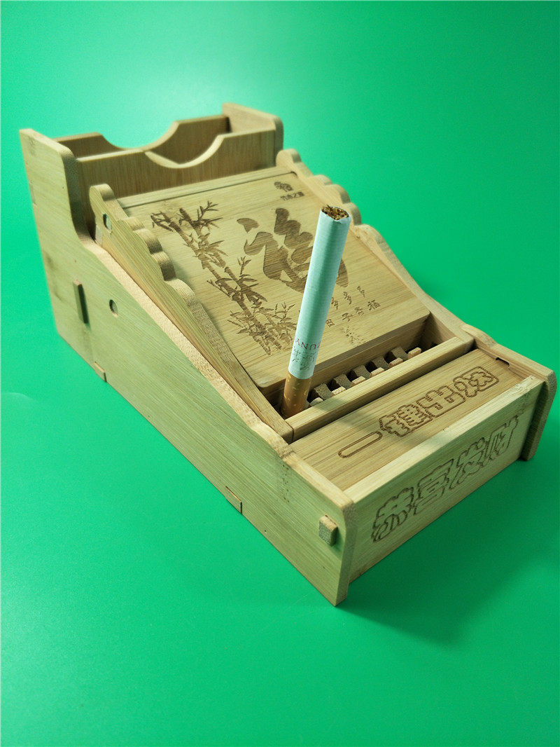 diy手工楠竹竹子自制烟盒自动动弹烟器创意个性烟盒
