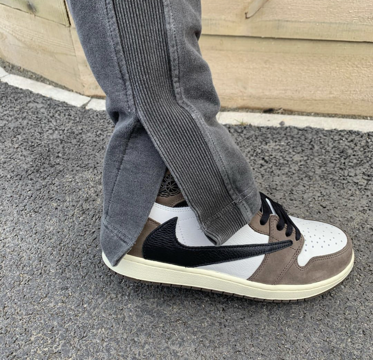 Cole Buxton 水洗做旧开叉卫裤 ins高街休闲运动长裤 非FOG 侃爷