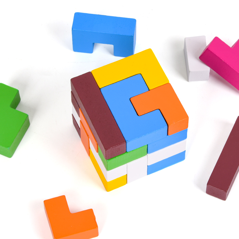 俄罗斯方块积木儿童拼图男女女孩蒙氏早教教益拼图