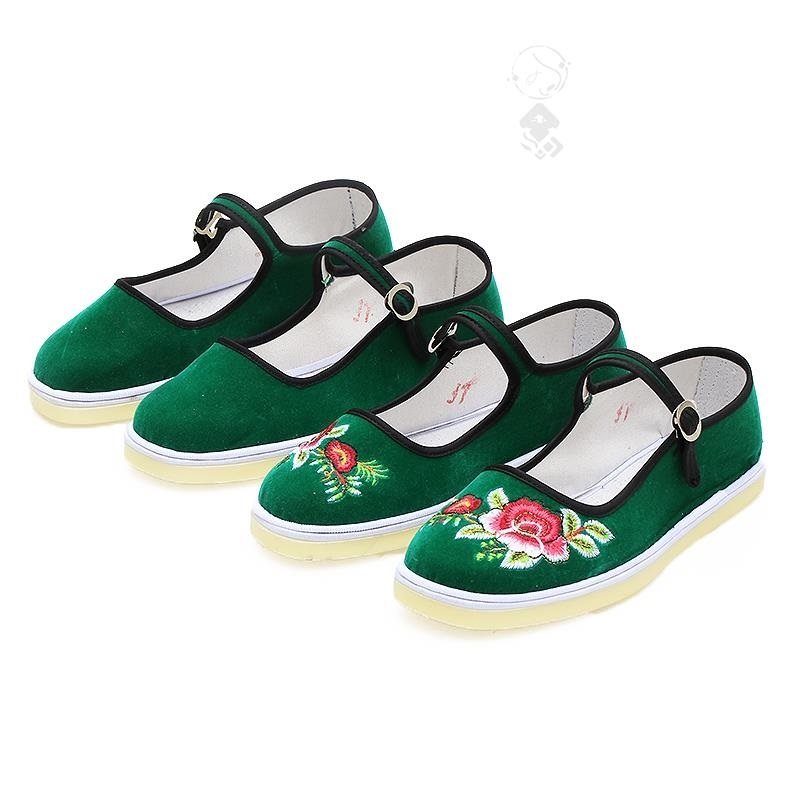 防滑春秋云南绣花鞋布底花布鞋秀气老年女士妈妈单鞋