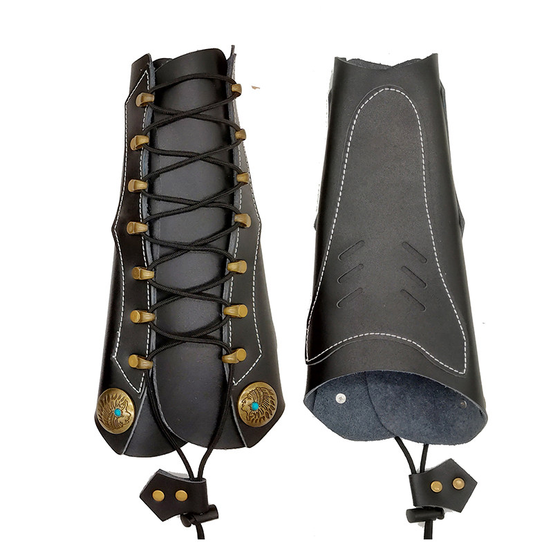 射箭弓箭护臂 反曲护具射击 传统真牛皮通用护指运动竞技比赛套装