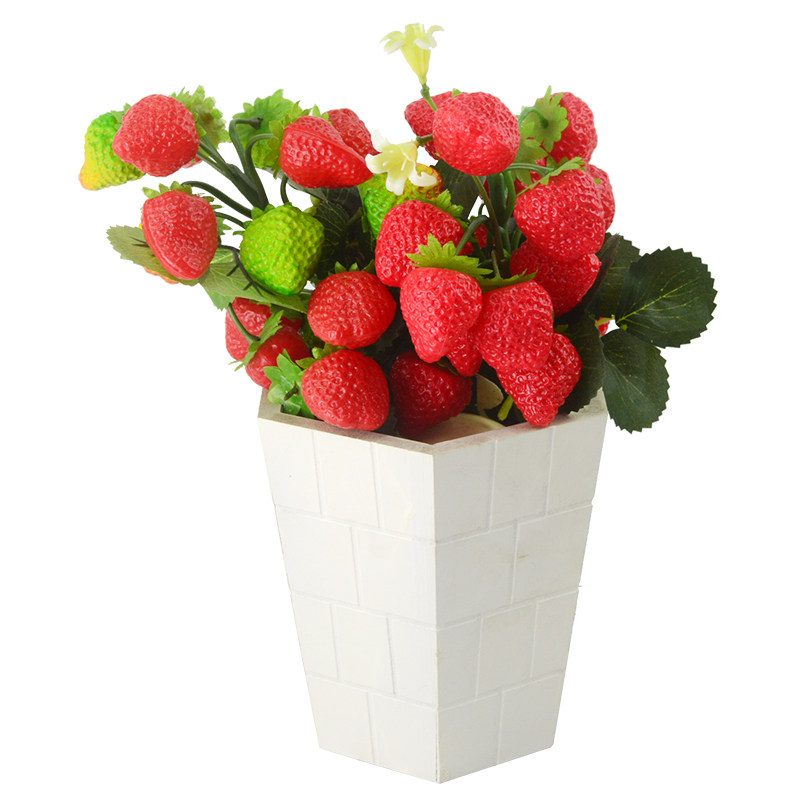 仿真草莓荔枝水果模型塑料假植植物墙花花瓶仿真果蔬
