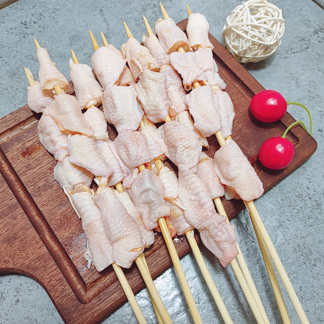 新鲜冷冻鸡脚筋鸡凤筋户外烧烤食材鸡腿筋鸡爪筋1000克一件包邮