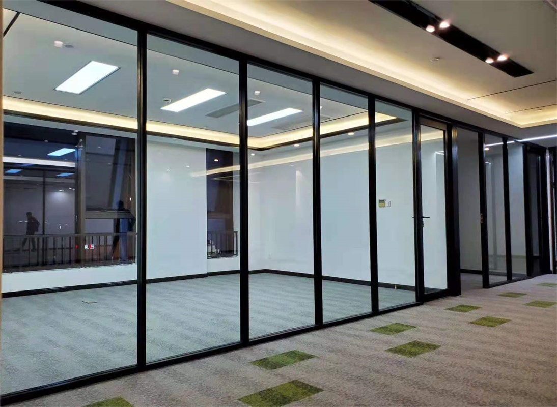 隔断宁波办公室玻璃墙高双玻内置百叶钢化玻璃隔音高隔断