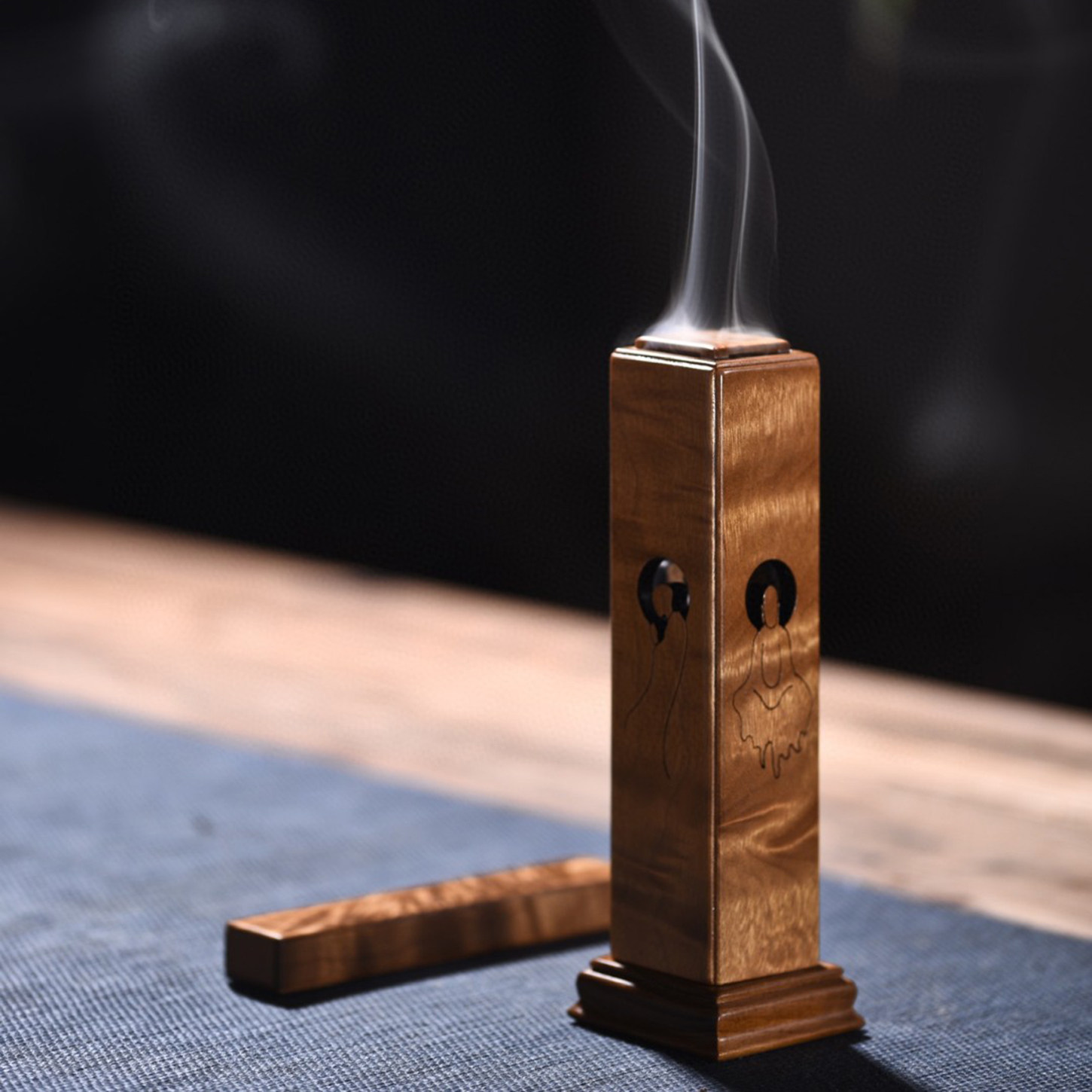 香炉立式金丝楠木无相佛禅禅意香熏木制茶道香薰炉
