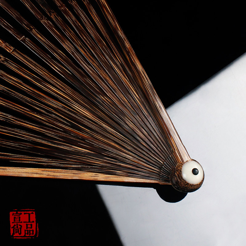 95寸7寸棕竹全芯折扇手工花瓶和尚头扇骨苏扇子