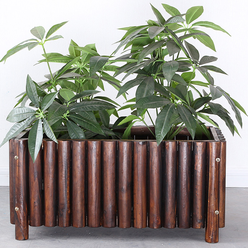 户外花盆花园庭院木头长条花槽长型花箱种花花盆