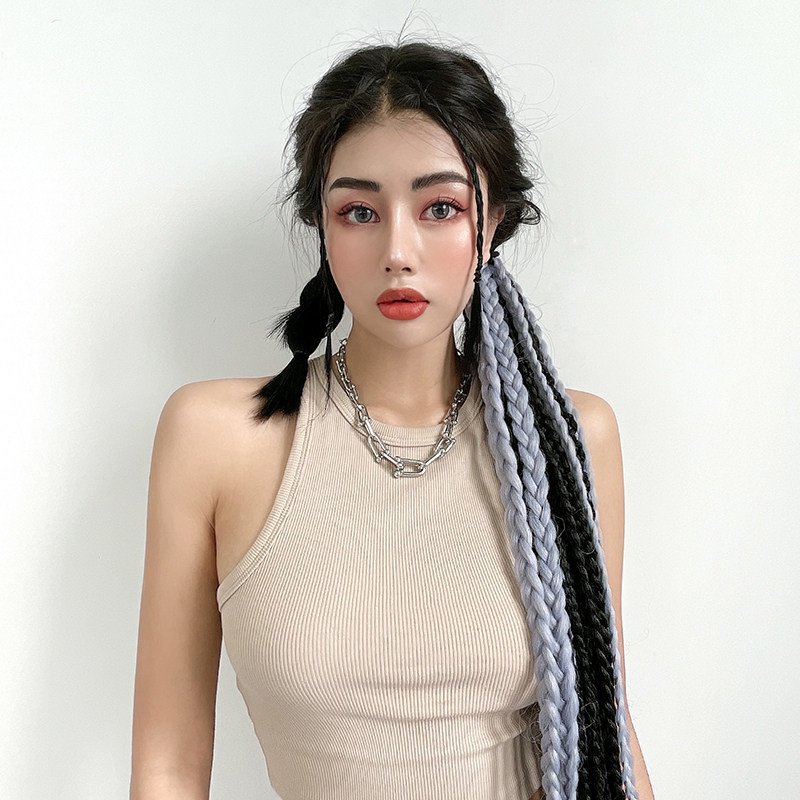 辫子脏辫假发马尾绑带成品网红同款编发轻薄马尾