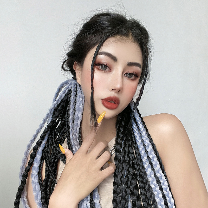 辫子脏辫假发马尾绑带成品网红同款编发轻薄马尾