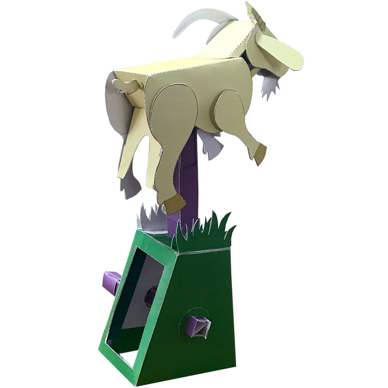 纸义抖音机关折纸动态手工diy材料奔跑山羊手工折纸