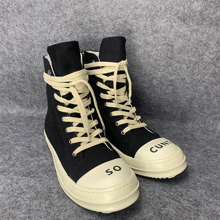ro高帮鞋帆布19ss厚底五芒星情侣增高板鞋女复线高帮鞋